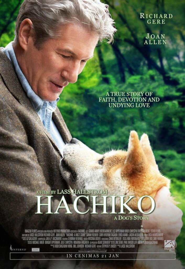 plakaten fra Hachiko, som er en god film til hunde