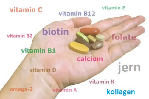 Vitaminer og mineraler i hånd