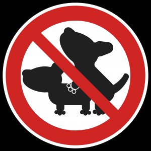 Panneau qui interdit les accouplements de chiens