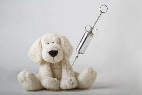 Speelgoedhond krijgt een inenting