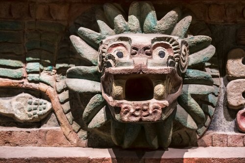  jaguaren i Aztek tempel