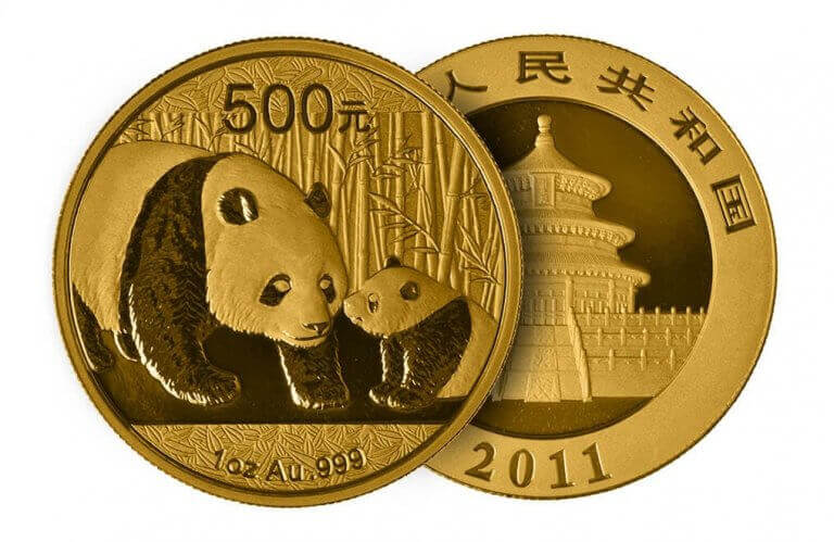 mynt med djurmotiv panda