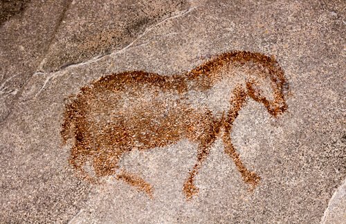 This prehistoric horse is shown in cave paintings