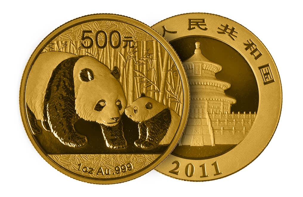 Chinese munt met een panda erop