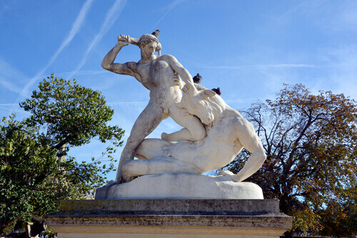A statue featuring a minotaur.