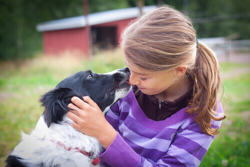 A girl with her Border Collie.