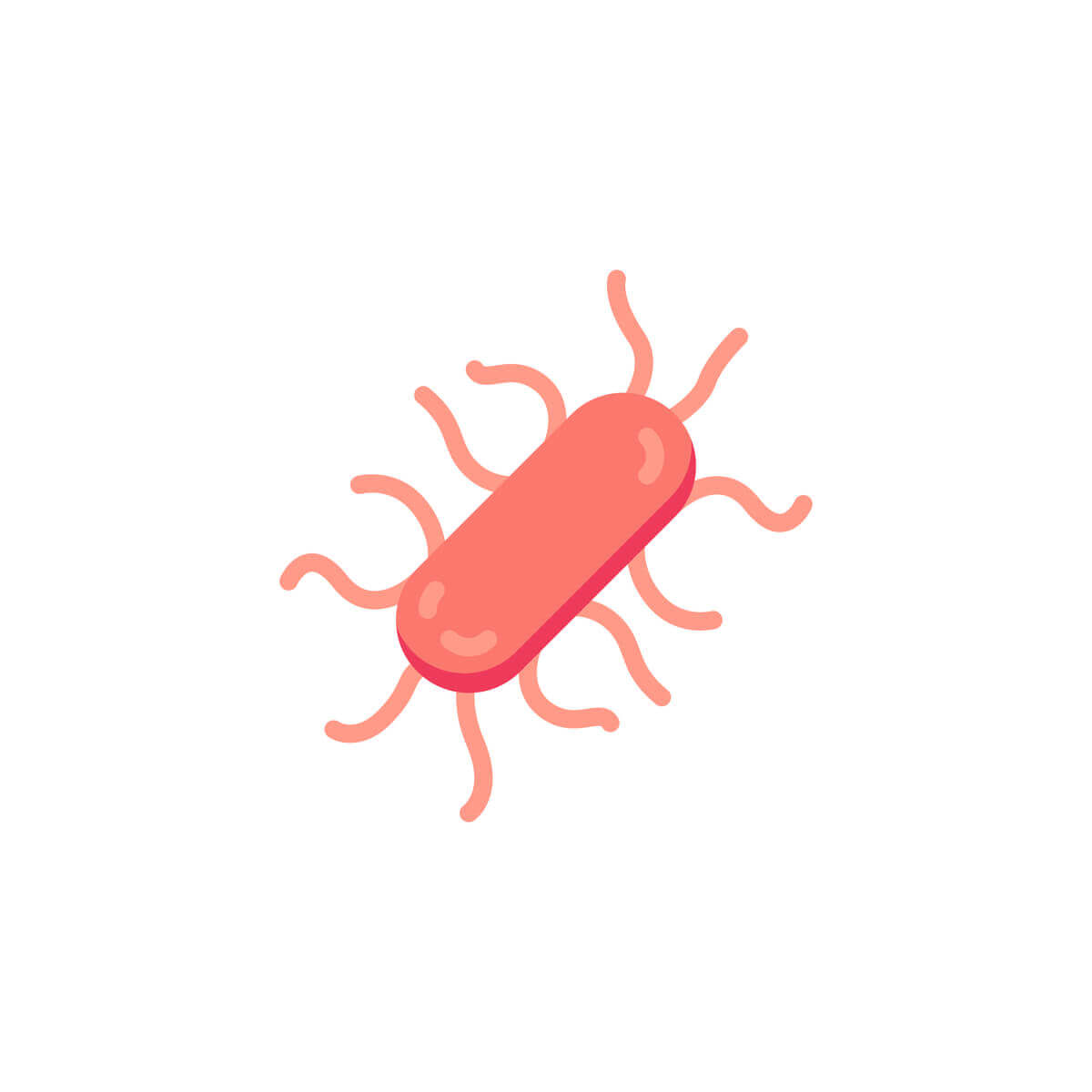 A digital drawing of a salmonella bacteria.