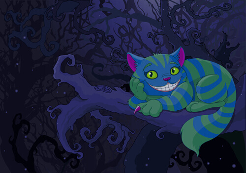 Famous Animals in Literature: the Cheshire Cat from Alice in Wonderland.